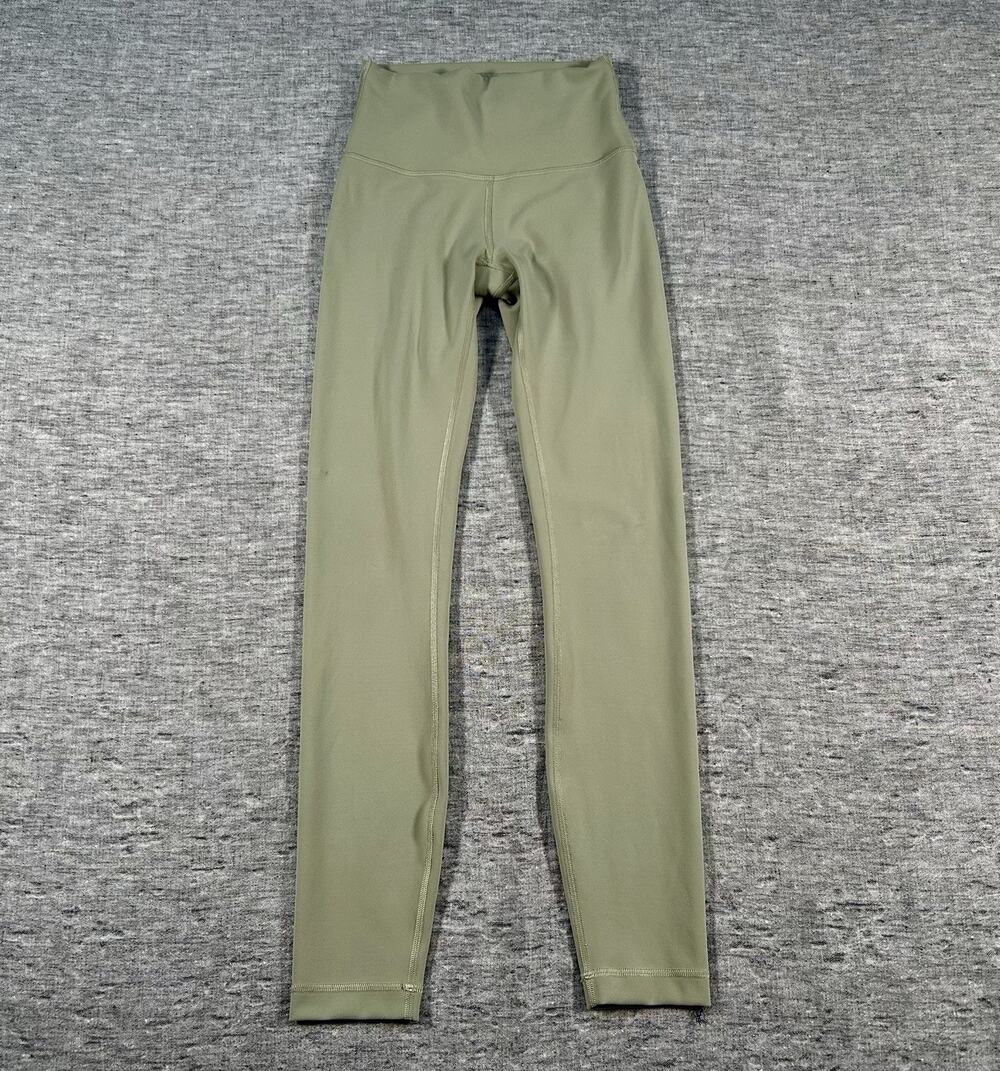 Lululemon Wunder Train Leggings Womens 2 Green Athleisure Performance W5CQDS